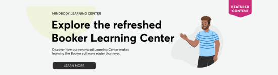 An illustration of a man in a blue shirt waving. "Explore the refreshed Booker Learning Center. Discover how our revamped Learning Center makes learning the Booker software easier than ever."