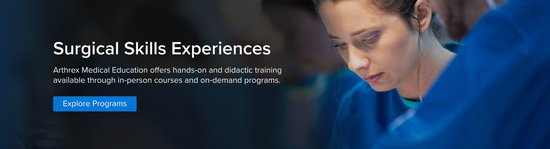 Image of a veterinary medicine students prepped for surgery next to the text "Surgical Skills Experiences."