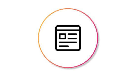 Banner featuring an icon of a browser tab, enclosed in a black outlined circle