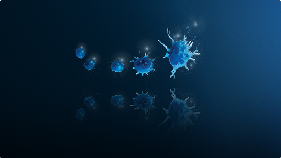 Representation of a platelet going into its activated state.