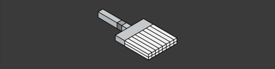 simple three-dimensional icon of a paintbrush