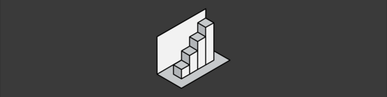 simple three-dimensional icon of a bar chart