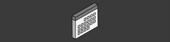 simple three-dimensional icon of a monthly calendar