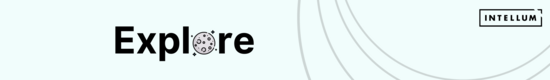 "Explore" next to sparkling moon and orbital lines.