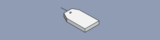 simple three-dimensional icon of a paper tag