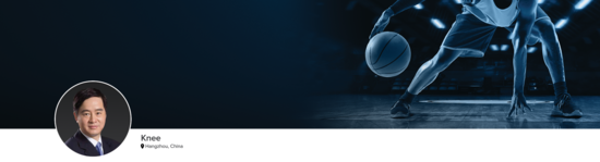 Professional headshot of Dr. Qing (Knee; Hangzhou, China) and a photograph of a basketball player to represent knee specialty.