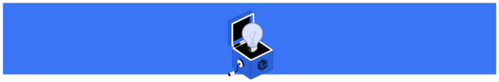Lightbulb popping out of an open Intellum jack-in-the-box.