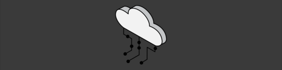 simple three dimensional illustration of a cloud with data points running beneath