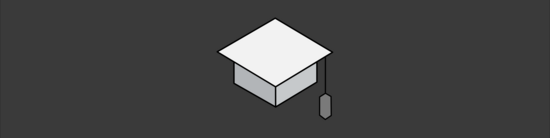 a simple three dimensional illustration of a graduation cap