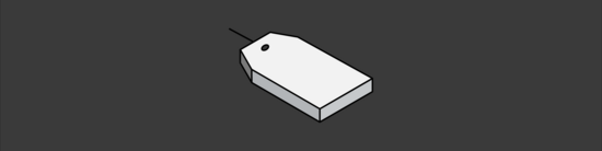 simple three-dimensional icon of a paper tag