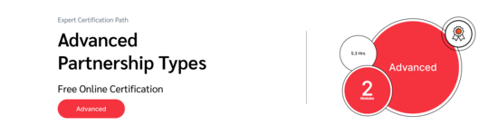 PXA's learning path icon featuring courses on B2B strategic partnerships