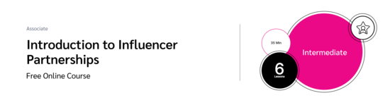 PXA course thumbnail for a free course on influencer partnerships, exploring benefits, drawbacks, and more