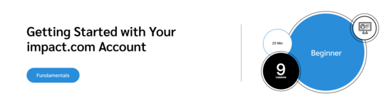 PXA course thumbnail for a free course on impact.com's affiliate management software and setting up an affiliate program