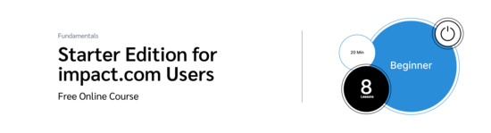 PXA course thumbnail for a free course on using impact.com’s Starter Edition to set up an affiliate program