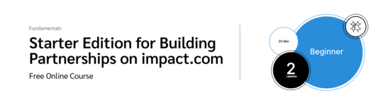 PXA course thumbnail for a free course on how to start affiliate marketing with impact.com's Starter Edition