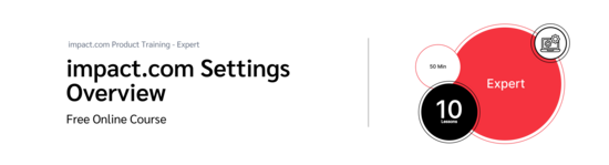 PXA course thumbnail for a free course on setting up an affiliate program on impact.com, and how to set up affiliate links