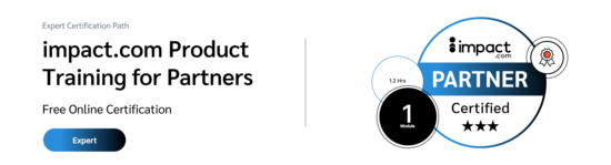 PXA's certification badge for free courses helping affiliate partners navigate the impact.com platform