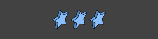 simple three dimensional illustration of three stars