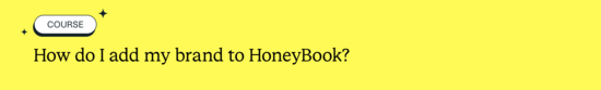 How do I add my brand to HoneyBook?