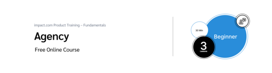 PXA course thumbnail for a free course on impact.com tailored for affiliate agencies, with a focus on program management