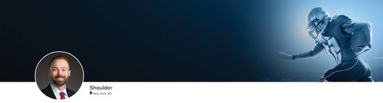 Professional headshot of Paul J. Cagle, Jr., MD (Shoulder; New York, NY) and a photograph of a football player to represent the Shoulder specialty.