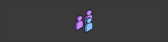isometric illustration of three people
