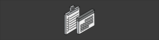 isometric illustration of a checklist and calendar