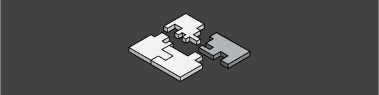 Isometric illustration of a jigsaw puzzle