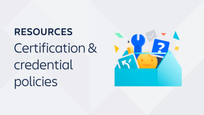 A thumbnail that says, "Certification and credential policies."