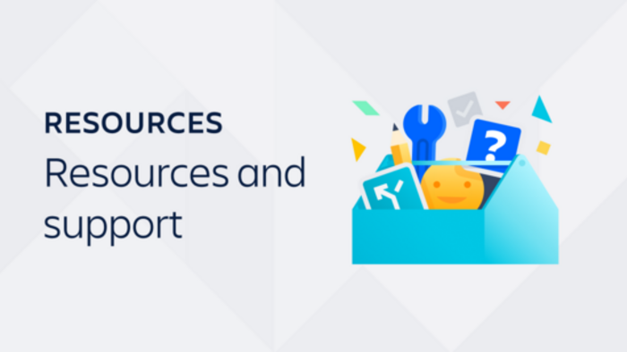 A thumbnail that says, "Resources and support"